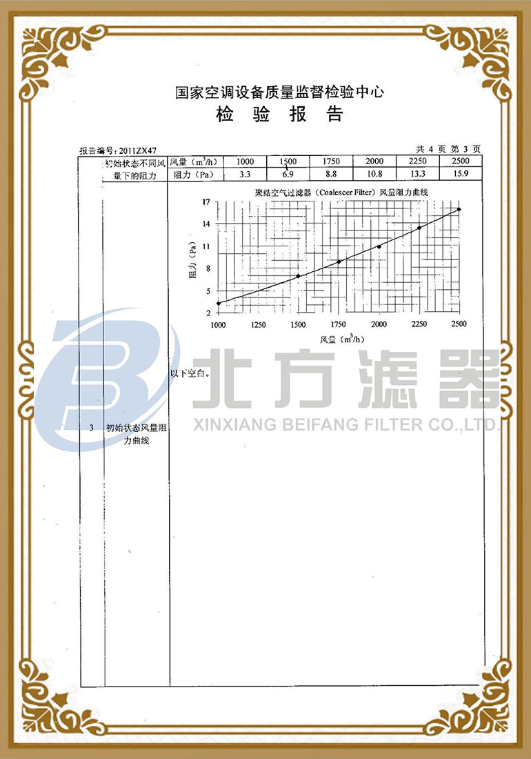 聚結(jié)空氣過濾器檢測報